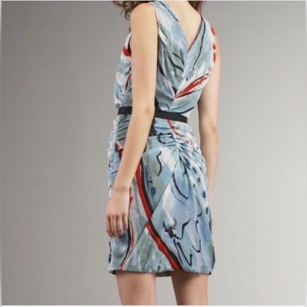 Diane Von Furstenberg Blue and Red Backless Dress